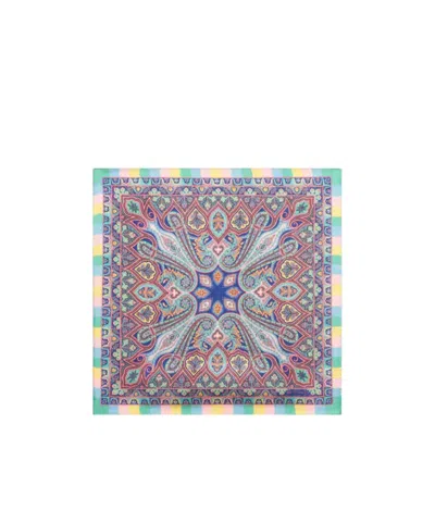 Etro Pocket Square With Floral And Medallion Print In Multi