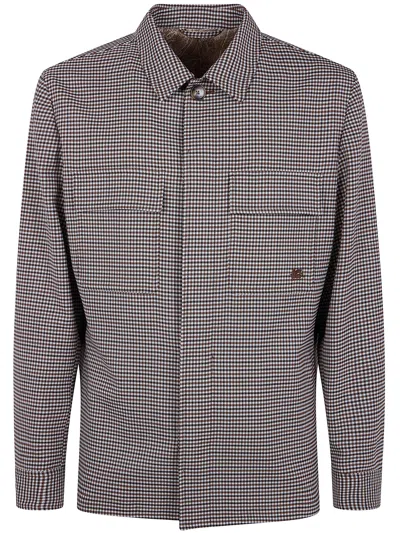 Etro Pockets Shirt Jacket In Brown