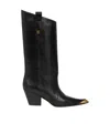 Etro Pointed Toe Mid Block Heel Boots In Black