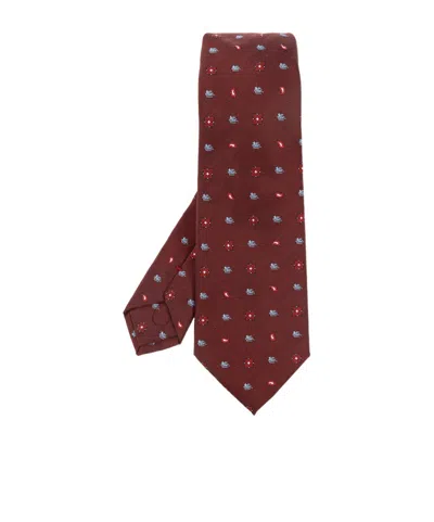 ETRO ETRO FLORAL LOGO EMBROIDERED POINTED-TIP TIE