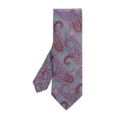 Etro Paisley-pattern Silk Tie In Purple