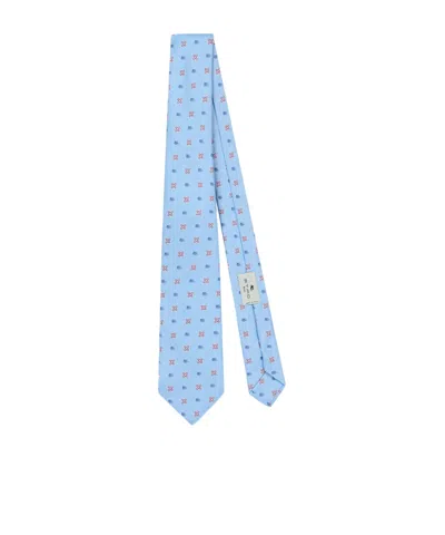 Etro Pointed Tie In Blue