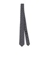 Etro Pointed Tie In Navy Blue/multicolour