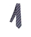 Etro Striped Silk Tie In Purple