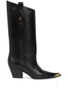 Etro Pointed Toe Mid Block Heel Boots In Black