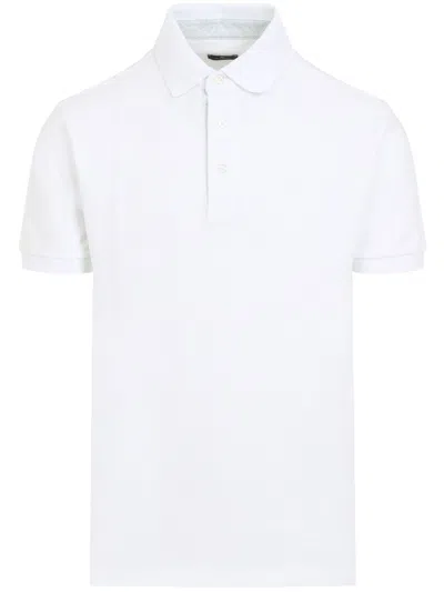 Etro Men White Cotton Polo In Multi