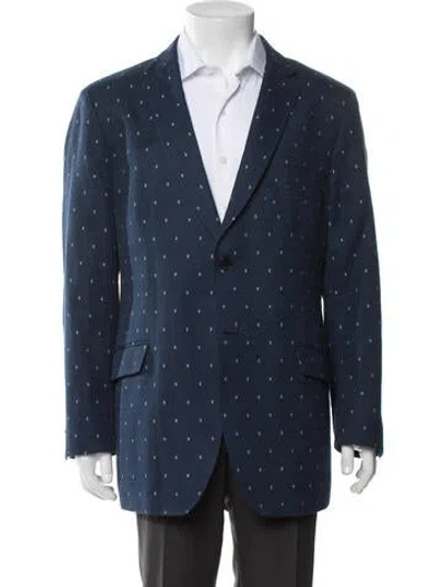 Pre-owned Etro Polka Dot Print Blazer In Blue