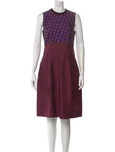 Pre-owned Etro Polka Dot Print Knee-length Dress In Purple