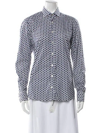 Pre-owned Etro Polka Dot Print Long Sleeve Blouse In Multi