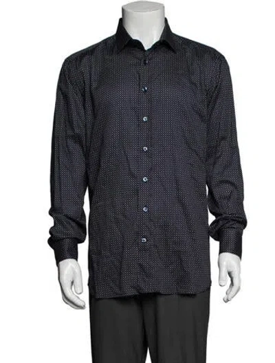 Pre-owned Etro Polka Dot Print Long Sleeve Shirt In Gray