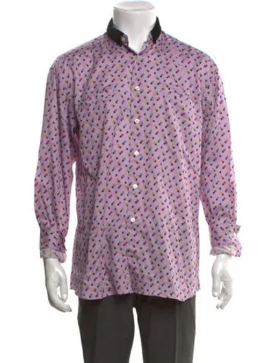 Pre-owned Etro Polka Dot Print Long Sleeve Shirt In Purple