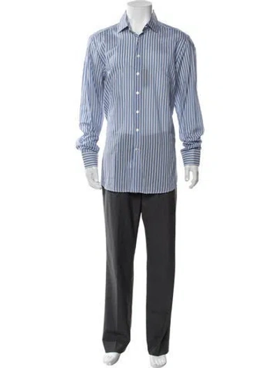 Pre-owned Etro Polka Dot Print Long Sleeve Shirt W/ Tags In Blue