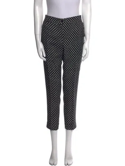 Pre-owned Etro Polka Dot Print Straight Leg Pants In Black