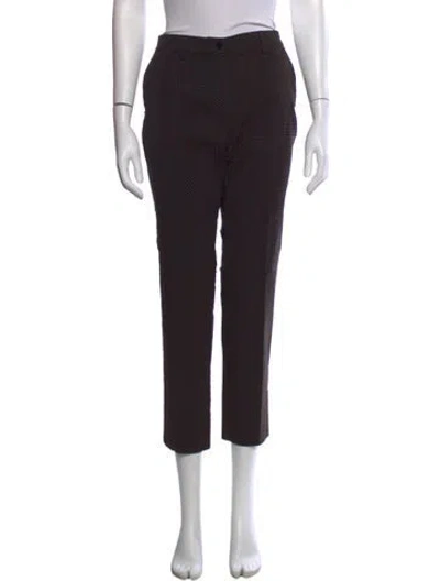 Pre-owned Etro Polka Dot Print Straight Leg Pants In Black