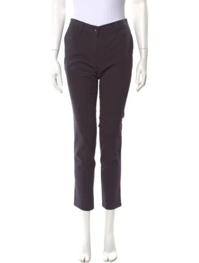 Pre-owned Etro Polka Dot Print Straight Leg Pants In Purple