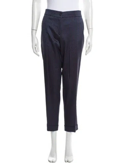 Pre-owned Etro Polka Dot Print Straight Leg Pants W/ Tags In Blue