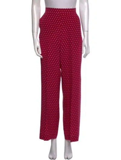 Pre-owned Etro Polka Dot Print Wide Leg Pants In Pink