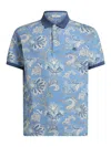 Etro Polo Shirt With Print In Blue