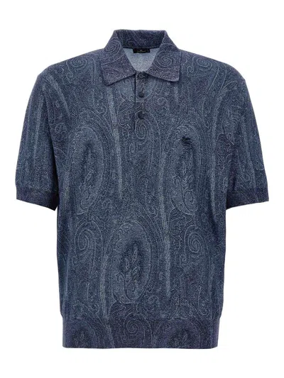 Etro Polo Shirt In Blue
