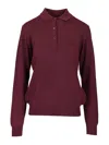 Etro Wool Polo Shirt Knitwear Bordeaux In Burgundy
