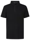 Etro Roma Printed Collar Polo In Black