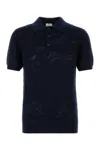 Etro Men's Dark Cotton Polo Shirt In Blue