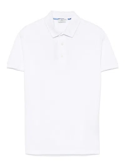 Etro Polo In Cotton Short Sleeves In White