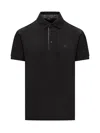 Etro Roma Printed Collar Polo In Black