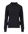 Etro Wool Polo Shirt Knitwear Blue In Black