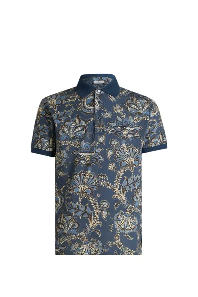 Etro Polo Shirt In Blue