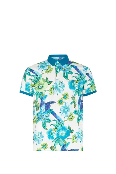 Etro Polo Shirt In Clear Blue