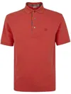 Etro Polo Shirt Short Sleeves Ribbed Collar In Red