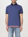 Etro Polo Shirt With Print In Blue