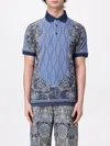 Etro Floral Print Polo T-shirt In Blue