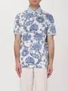 Etro Floral Pattern Polo Shirt With Contrasting Collar In White