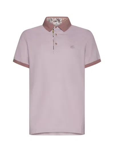 Etro Polo Shirt In Glicine Rosa