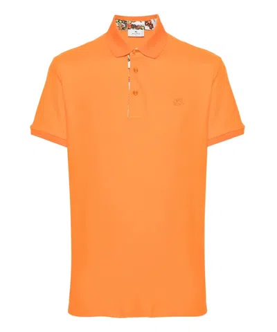 Etro Polo Shirt In Orange