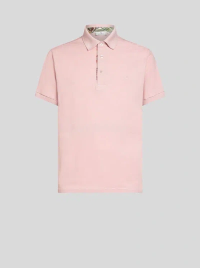 Etro , Polo Shirt With Embroidered Pegaso, Pink, Size M