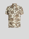 Etro Polo Shirt With Floral Print In Beige