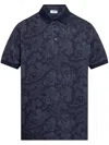 Etro Polo Shirt With Paisley Print In Blue