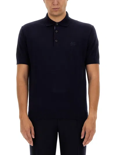 ETRO POLO SHIRT WITH PEGASUS EMBROIDERY