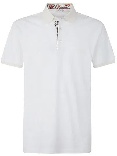 Etro Polo Shirt With Pegasus Embroidery In White