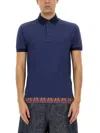 Etro Polo Shirt With Print In Blue