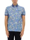 Etro Polo Shirt With Print In Azure
