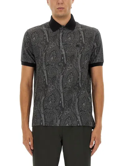 Etro Polo Shirt With Print In Black