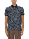 Etro Polo Shirt With Print In Blue