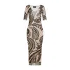 Etro Printed Tulle Midi Dress In Multicolor