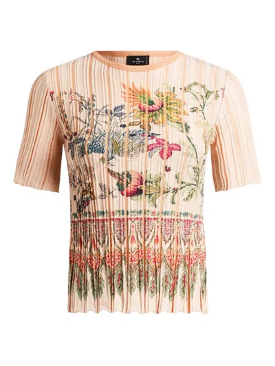 Etro Polyester Cotton Viscose Jersey In Neutral