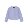 Etro Scalloped Corded Lace Jacket In Blue