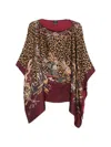 Etro Poncho With Leopard Print And Floral Pattern In Multi